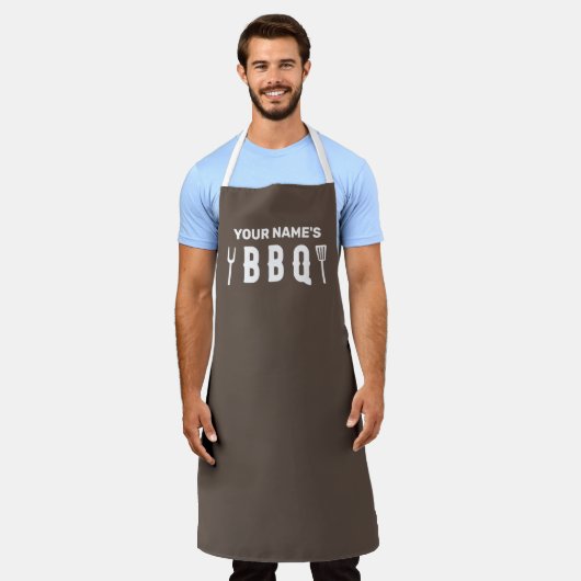 Tablier Le barbecue de votre nom (Porté)