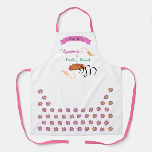 Tablier Le bonheur est fraîchement cuit à Challah Apron (Recto)