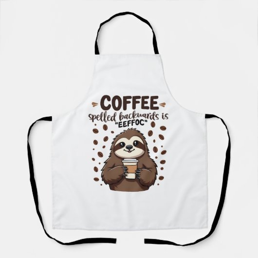 Tablier Le café épelé vers l'arrière est eeffoC Caffeine S (Recto)