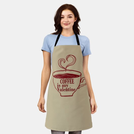 Tablier Le café est ma valentine drôle (Porté)