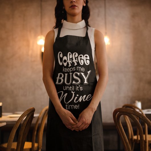 Tablier Le café me garde occupé jusqu'à ce qu'il soit l'he