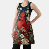 Tablier Le Cardinal du Nord Floral William Morris Inspiré (Insitu)