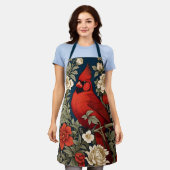 Tablier Le Cardinal du Nord Floral William Morris Inspiré (Porté)