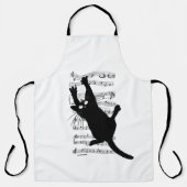 Tablier Le chat est suspendu à des notes de musique (Recto)