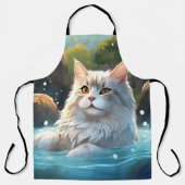 Tablier Le chat qui profite d'une source de chaleur : Tout (Recto)
