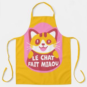Tablier Le chat Tabby Orange Affamé dit Meow en français