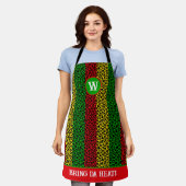 Tablier Le chef jamaïcain Rasta Striped Empreinte de léopa (Porté)