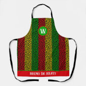 Tablier Le chef jamaïcain Rasta Striped Empreinte de léopa (Recto)