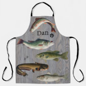 Tablier Le chef pêcheur et mari avec nom (Recto)