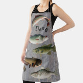Tablier Le chef pêcheur et mari avec nom (Insitu)