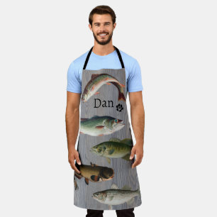 Tablier Le chef pêcheur et mari avec nom