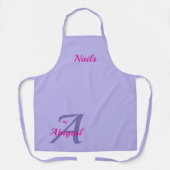Tablier Le Chic Bleu De Periwinkle Nails Par "Votre Nom" (Recto)