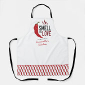 Tablier Le Chili rouge sent l'amour (Recto)