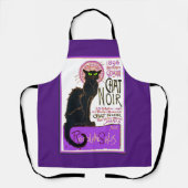 Tablier Le Conversation Noir, le chat noir en violet, (Recto)