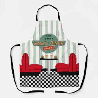 Tablier Le diner rétro de maman avec des burgers et de la
