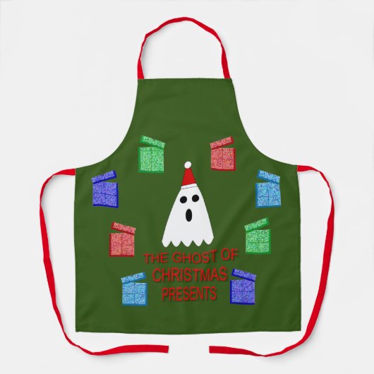 Tablier Le fantôme de Noël présente drôle (Recto)