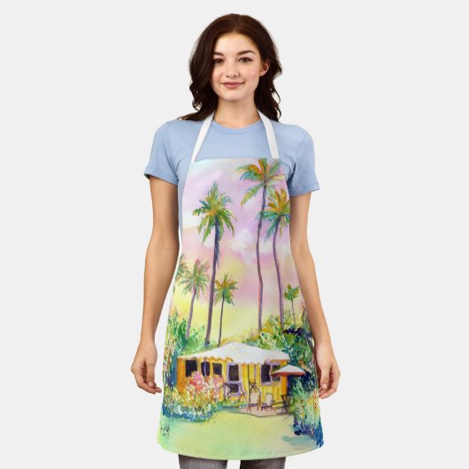 Tablier Le gîte de Kauai jaune (Porté)