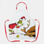 Tablier Le Grinch prépare Max le renne (Recto)