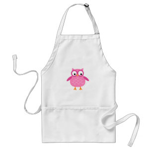 Tablier Le hibou rose mignon ajoutent le texte pour