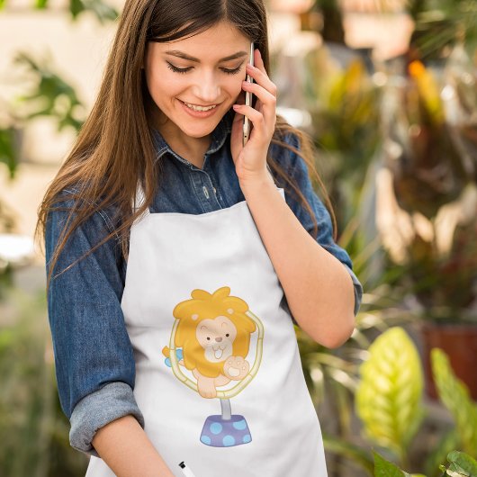 Tablier Le Lion De Cirque Qui Saute À Travers Un Cerceau