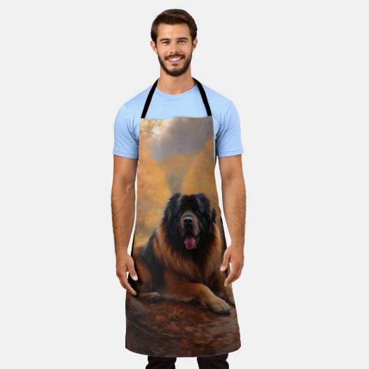 Tablier Le Mastiff tibétain en automne les feuilles automn (Porté)