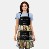 Tablier Le meilleur collage photo de maman du monde noir (Porté)