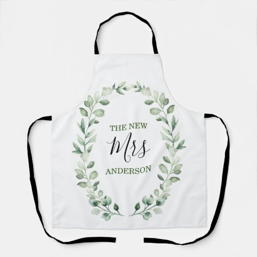 Tablier Le nouveau Mariage personnalisé Mme Greenery Wreat (Recto)