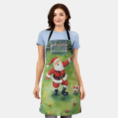 Tablier Le Père Noël joue au football champ de Noël (Porté)