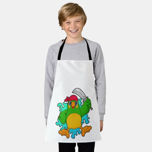 Tablier Le perroquet comme pirate avec épée (Porté)