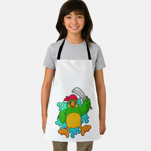 Tablier Le perroquet comme pirate avec épée (Insitu)