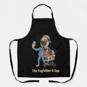 Tablier Le Pugfather & Son | Carlin amusant Papa & Chiot S (Recto)