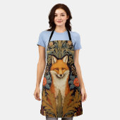 Tablier Le renard et les fleurs rouges style Art nouveau (Porté)