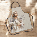 Tablier Le Seigneur est Mon Pasteur Psaume 23<br><div class="desc">Psaume 23 est connu comme le "Psaume de la Foi" et est un passage préféré des écritures aimées par beaucoup. Ce tablier à thème biblique représente le Bon Pasteur - Jésus tenant ses brebis. Ce psaume a été un réconfort pour les fidèles tout au long de leur vie. Il fait...</div>