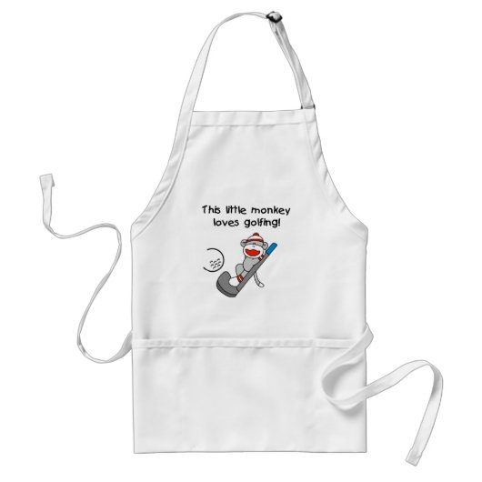 Tablier Le singe aime jouer au golf (Devant)