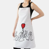 Tablier Le sourd, l'amour du langage gestuel. Je t'aime. (Insitu)