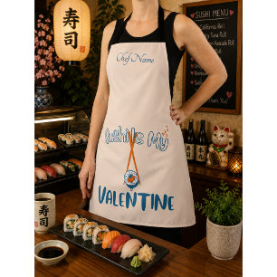 Tablier Le sushi est ma Saint Valentin, sushi