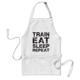 Tablier Le train, mangent, dorment, répètent