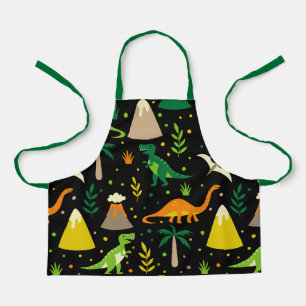 Tablier Le volcan Dino Dinosaures Dino de la Jungle Noire