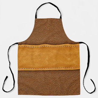 Tablier Leather Luxe : Elégance Brown avec points