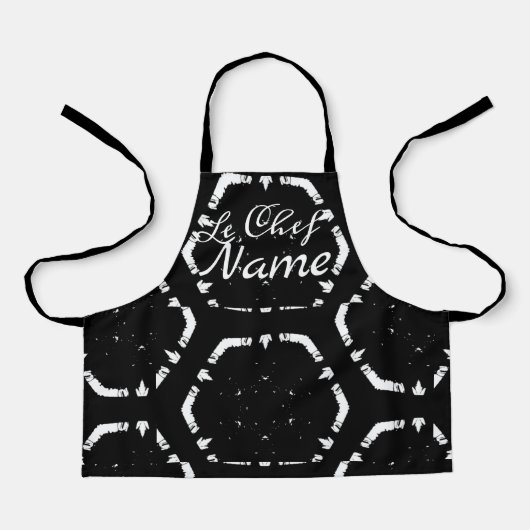 Tablier LeChef NOM B&W Externe Espace pour enfants Apron (Recto)
