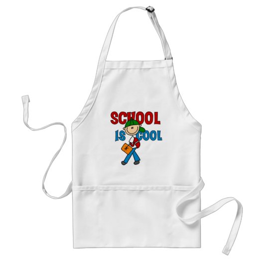 Tablier L'école de garçons est cool (Devant)