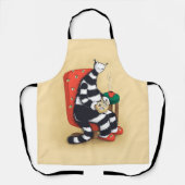 Tablier Lecture du livre de chat Lover (Recto)