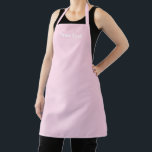 Tablier Léger rose clair personnalisé Nom texte élégant<br><div class="desc">Personnaliser Nom texte minimaliste élégant solide clair clair clair rose et blanc Apron. Customisez,  personnalisez-le avec nom,  citation,  phrase,  monogramme ou texte. Idéal pour cuisiniers,  chefs,  poteries,  céramiques,  artisanat,  travail,  cuisine,  boulangerie,  barbecue,  grill,  mais aussi pour les entreprises et les magasins,  etc</div>