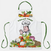 Tablier Légumes colorés Cuisinier végétal Texte personnali (Recto)