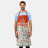 Tablier Légumes d'aquarelle personnalisés, (Porté)