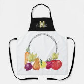 Tablier Légumes et fruits mignons monogrammés (Recto)