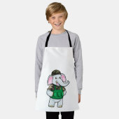 Tablier L'éléphant comme soldat avec uniforme et casque (Porté)