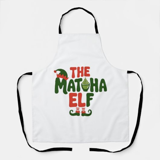 Tablier L'Elfe Matcha Boisson de Noël Matcha Drôle (Recto)