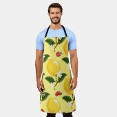 Tablier Lemon Ladybug : Motif jaune tropical. (Porté)