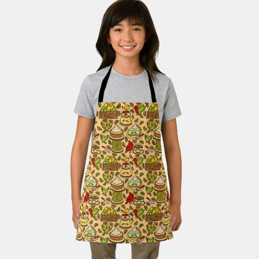 Tablier Lemon & Lime Twitter pattern apron (Insitu)